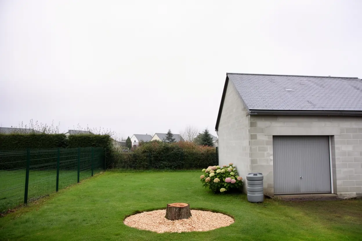 Terrain sécurisé après démontage complet du pin à Trignac