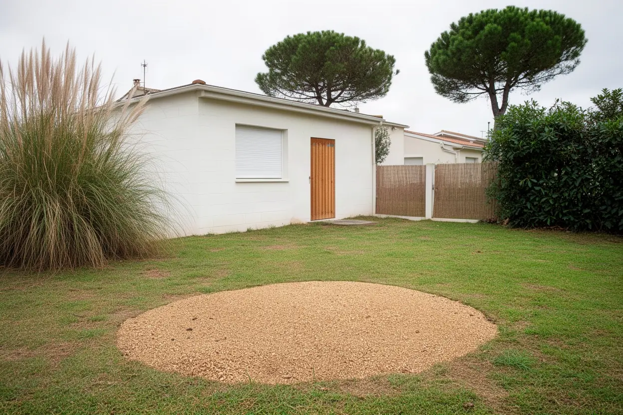 Sol nivelé après rognage de la souche