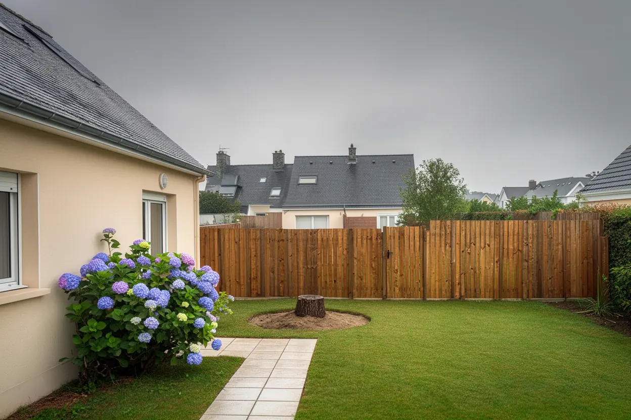 Jardin dégagé après démontage urgent à Pornichet