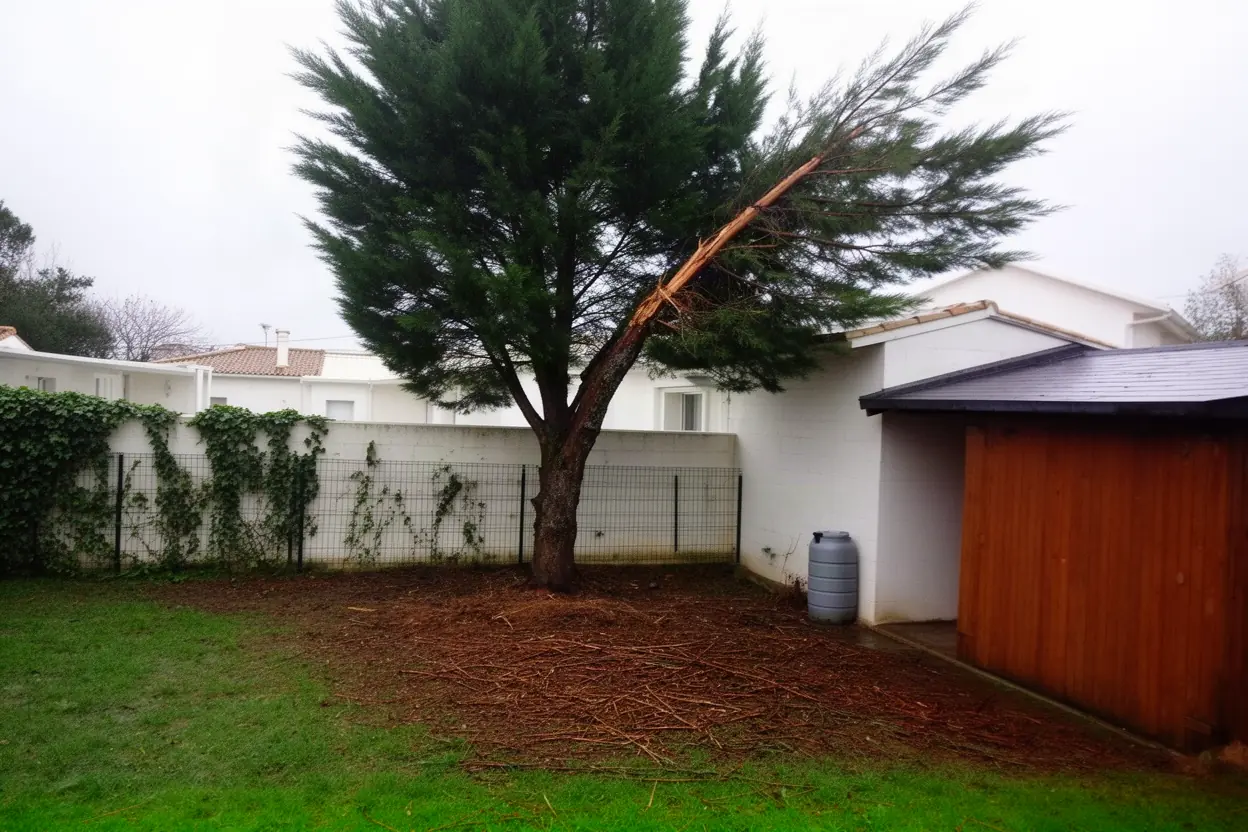Cime fendue avant intervention à Saint-Brevin-les-Pins