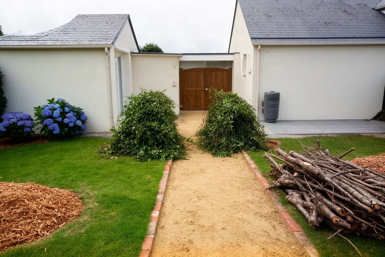 Tas de branches avant ramassage à La Baule-Escoublac