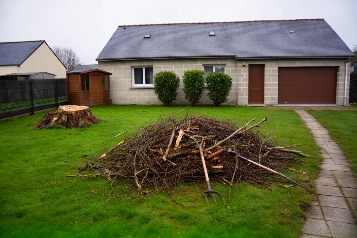 Résidus de démontage au sol à Montoir-de-Bretagne