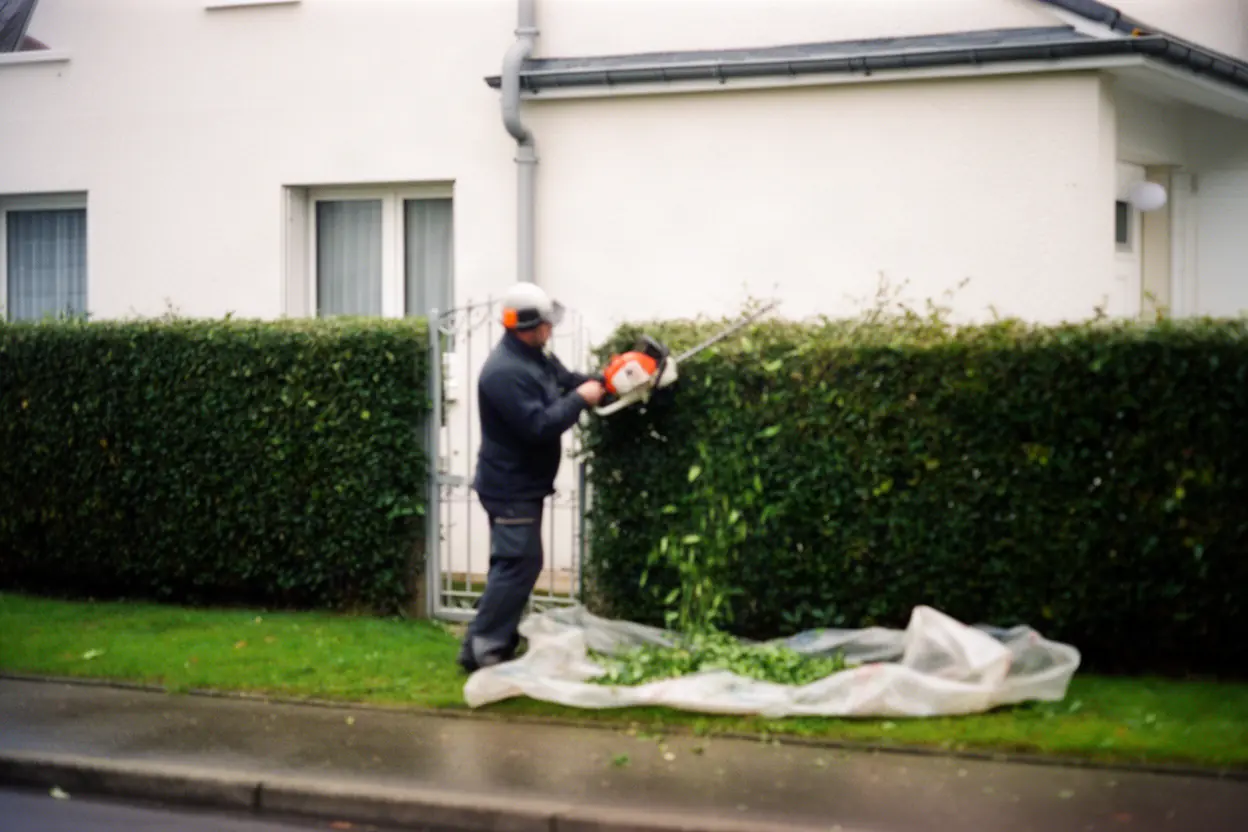 Taille d'une haie de villa à Pornichet